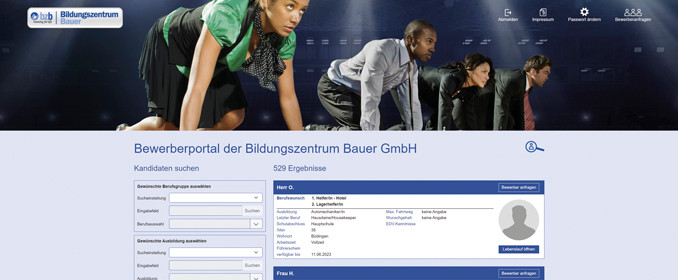 Das Bewerberportal der Bildungszentrum Bauer GmbH